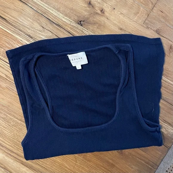 Sézane Juan top navy pointelle size S - Picture 4 of 9